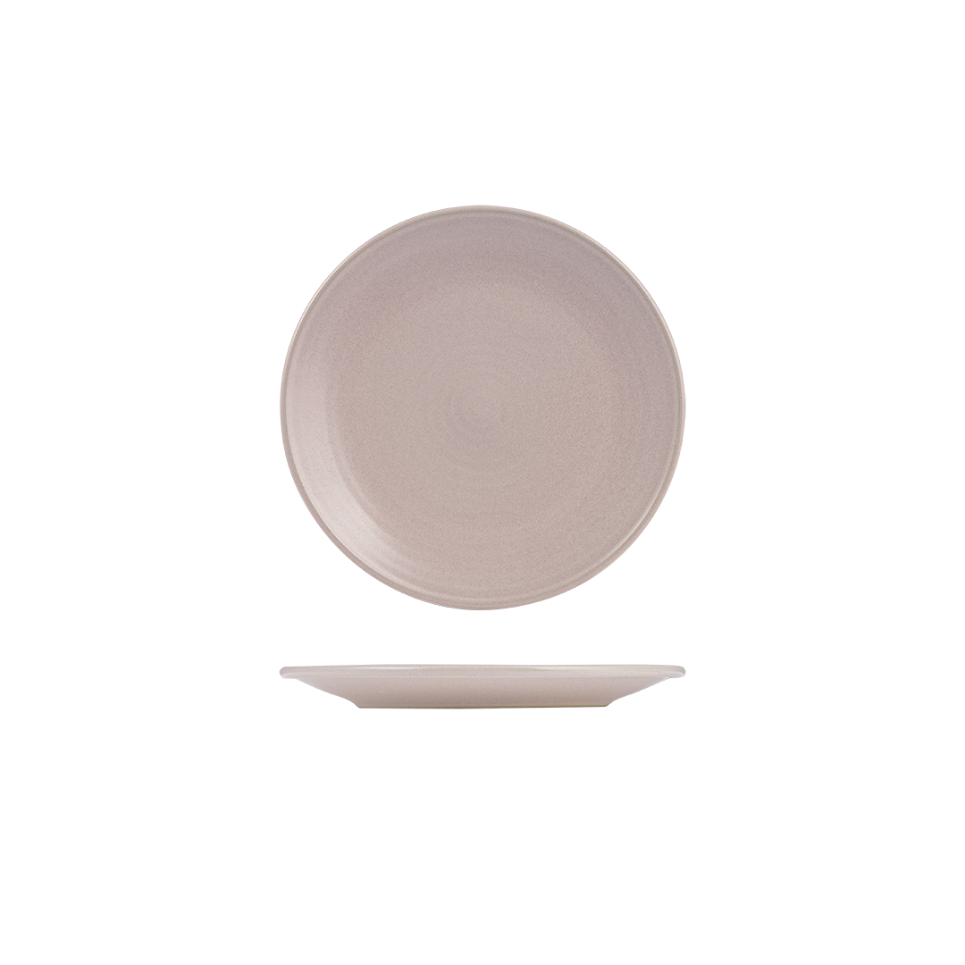 Zuma Pearl Blush Ribbed Round Plate