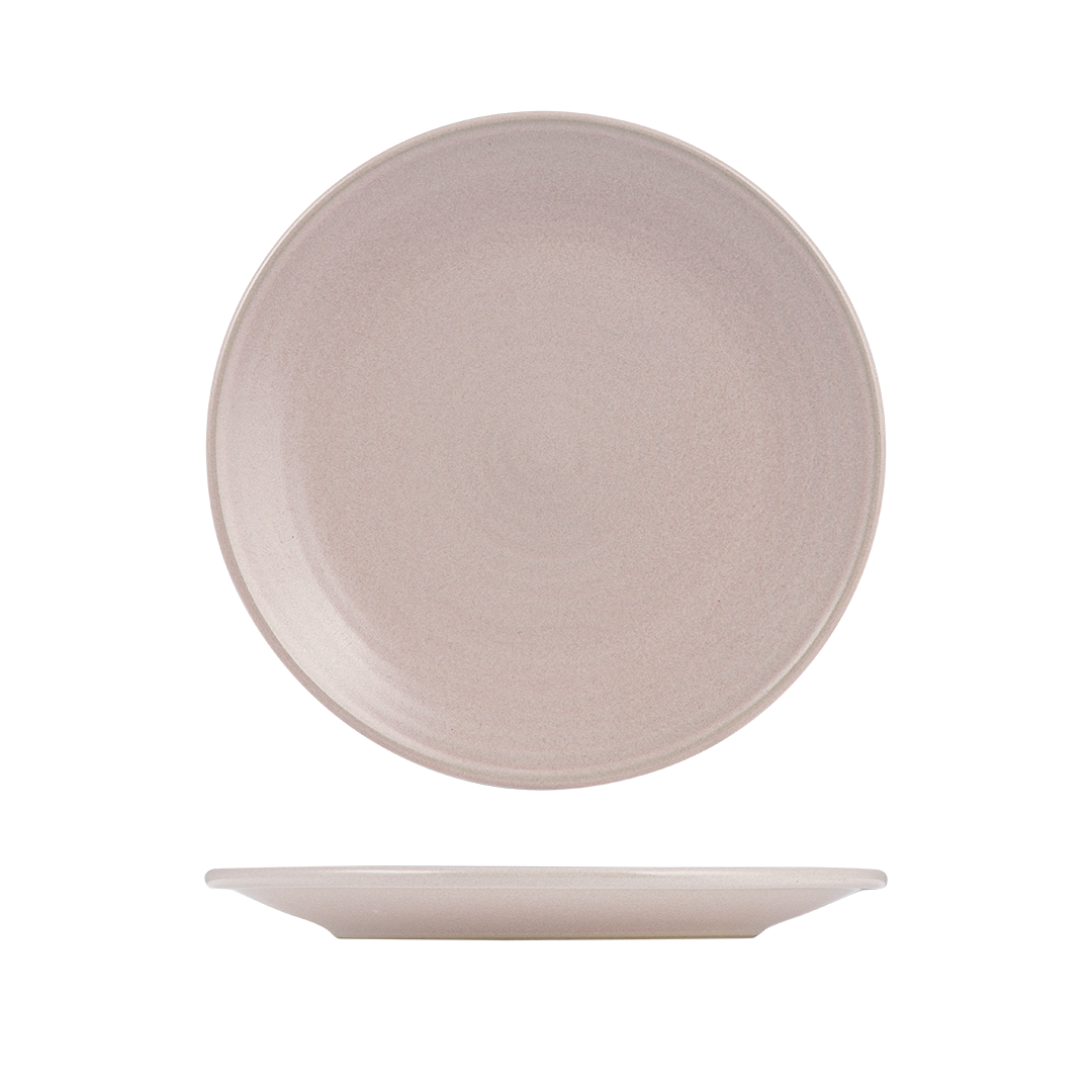 Zuma Pearl Blush Ribbed Round Plate