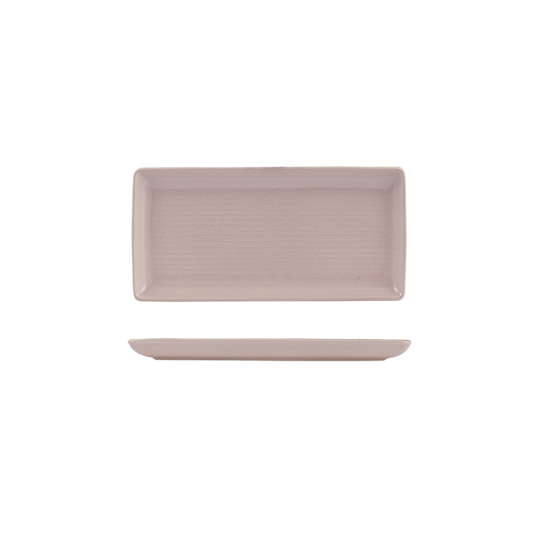 Zuma Pearl Blush Ribbed Rectangular Platter