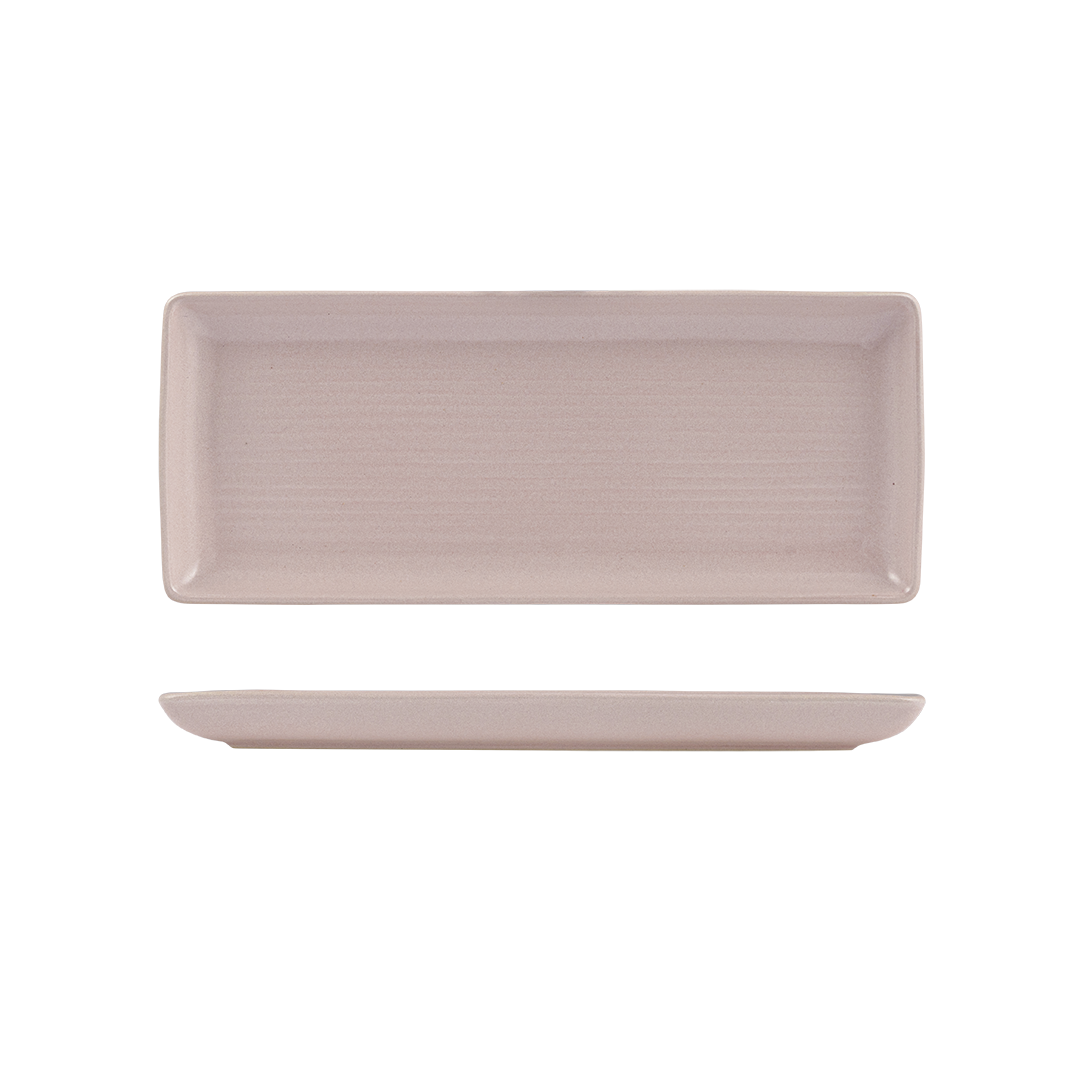 Zuma Pearl Blush Ribbed Rectangular Platter