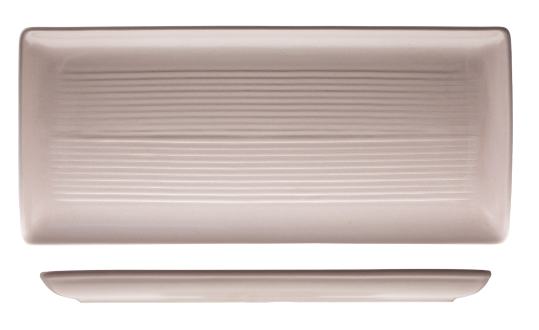 Zuma Pearl Blush Ribbed Rectangular Platter