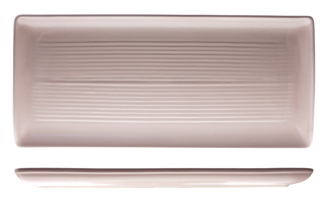 Zuma Pearl Blush Ribbed Rectangular Platter