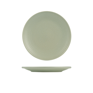 Zuma Pearl Pistachio Ribbed Round Plate