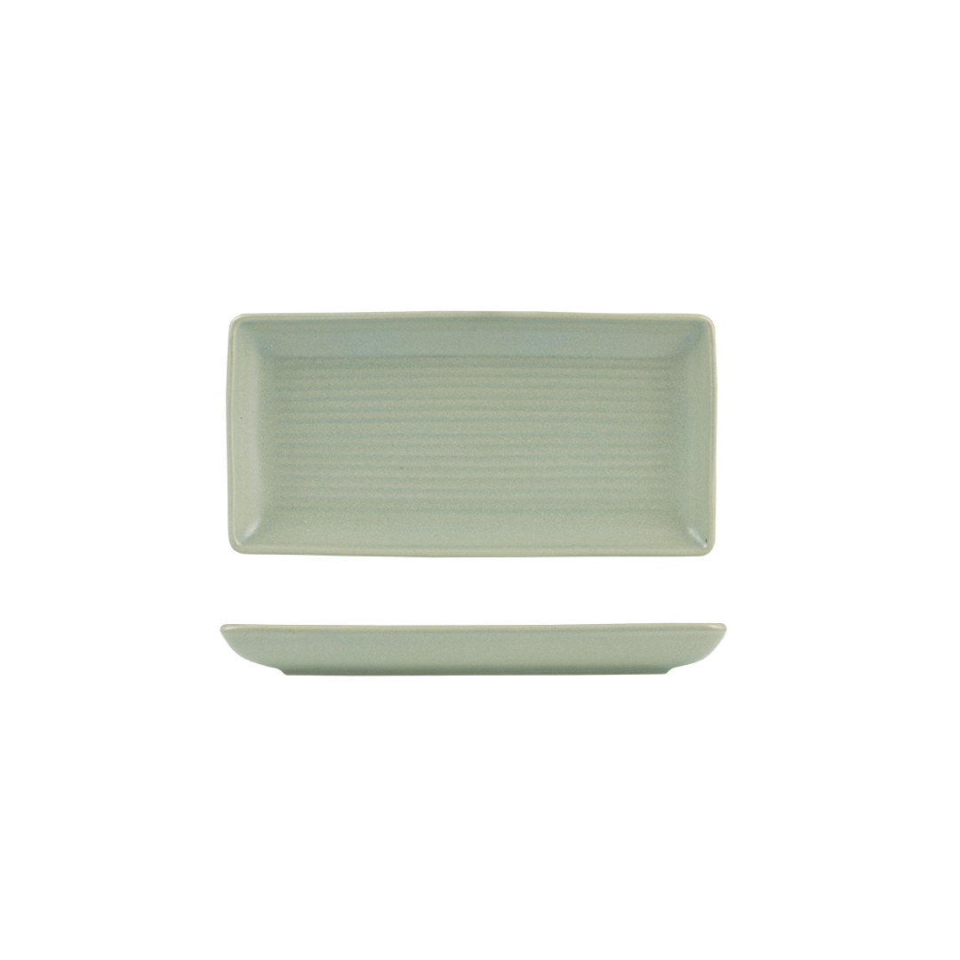 Zuma Pearl Pistachio Ribbed Rectangular Platter