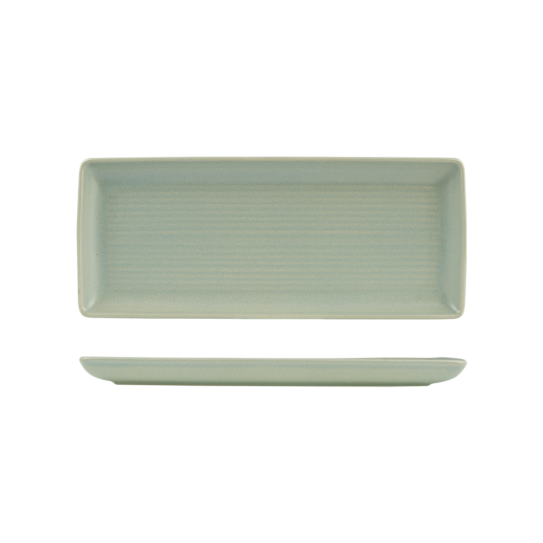 Zuma Pearl Pistachio Ribbed Rectangular Platter