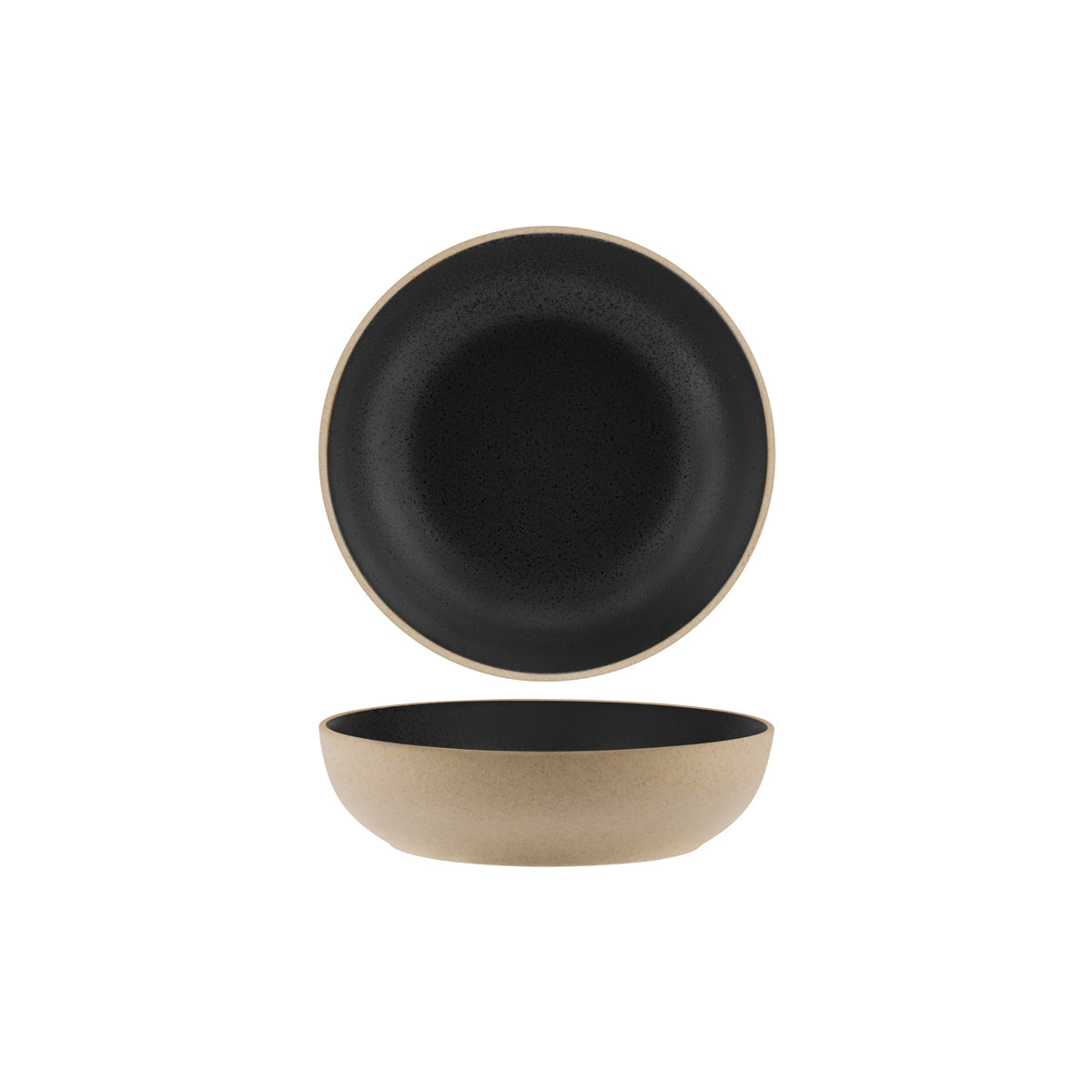 Soho Speckle Black Round Deep Bowl 200x55mm / 1050ml