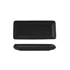 Zuma Charcoal Ribbed Rectangular Platter