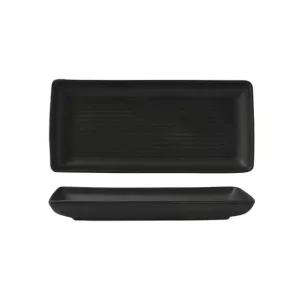 Zuma Charcoal Ribbed Rectangular Platter
