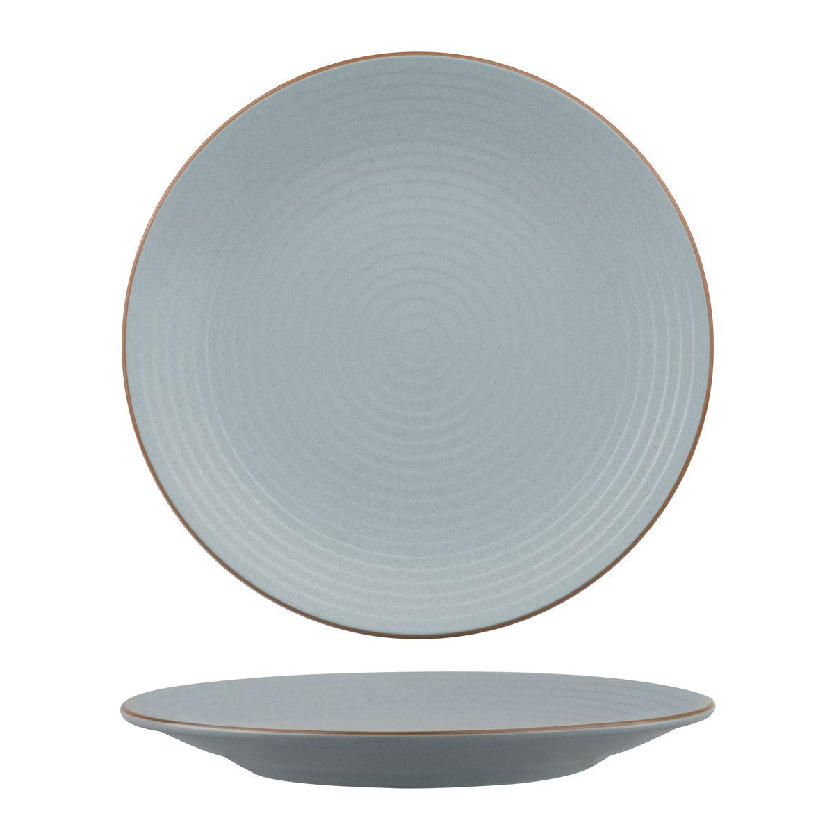 Zuma Bluestone Ribbed Round Plate
