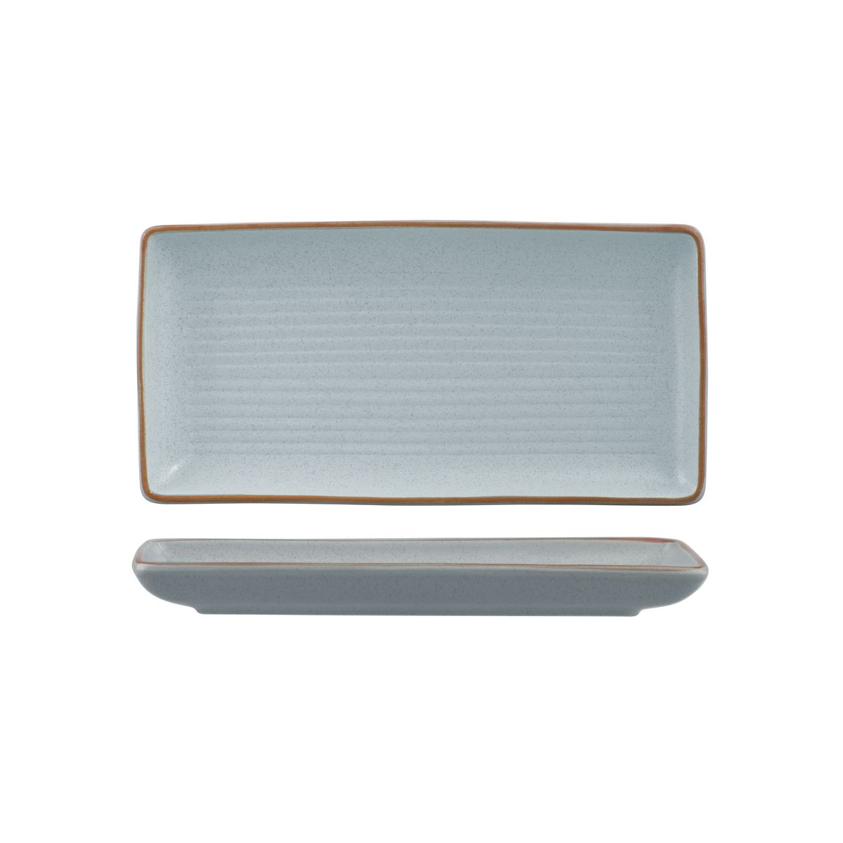 Zuma Bluestone Ribbed Rectangular Platter