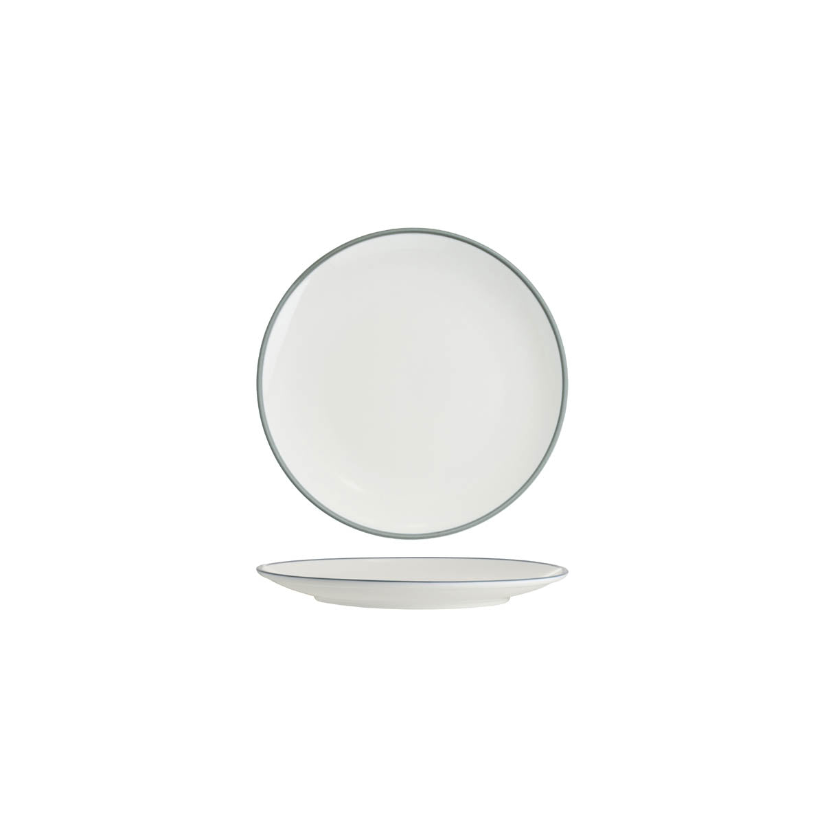Core Round Coupe Plate Grey Rim 200mm