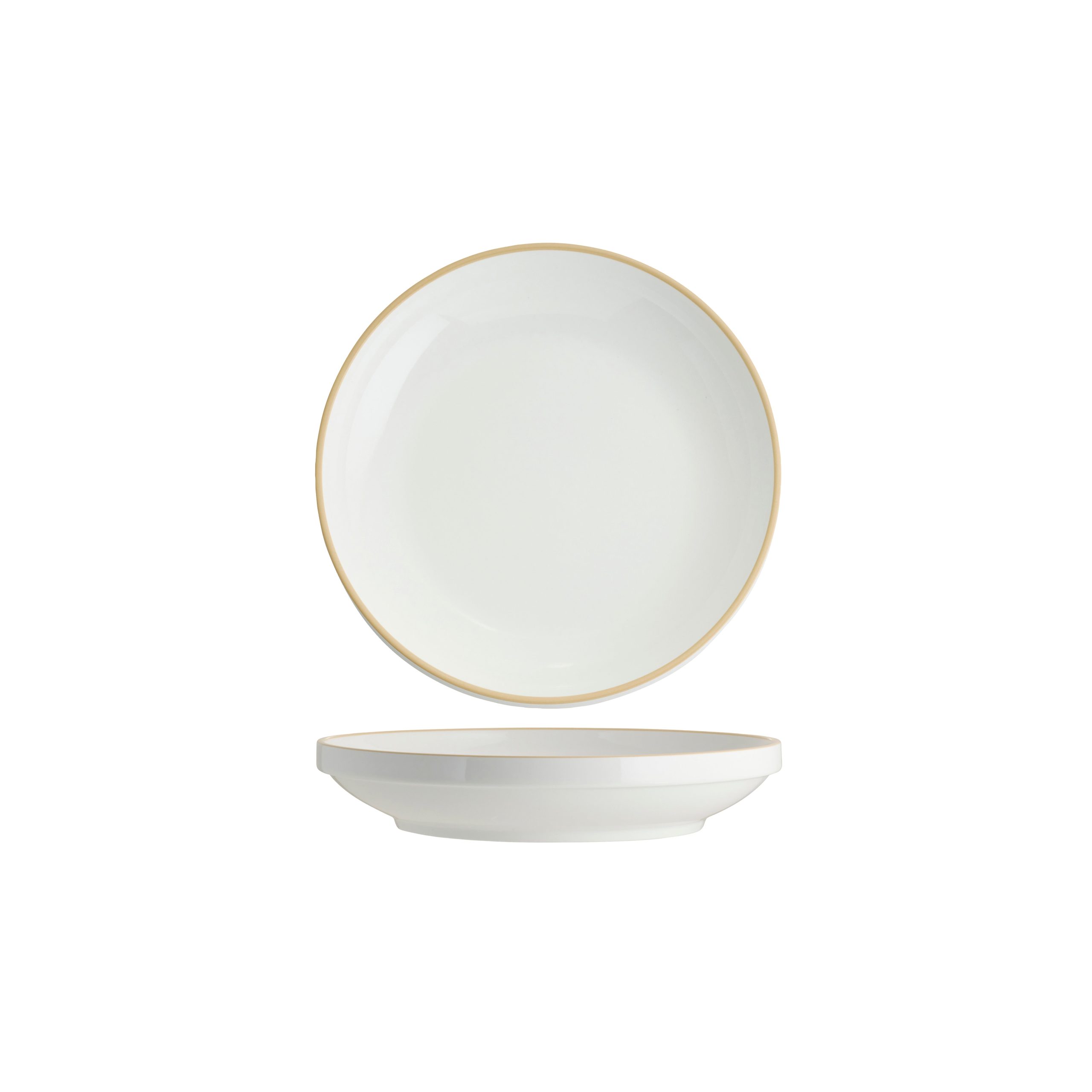 Core Round Bowl Walled Lip Natural Rim 230x43mm