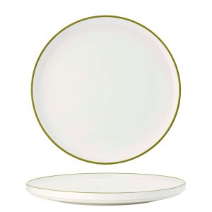 Core Round Plate Walled Lip Olive Green Rim 270x26mm
