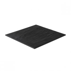 Ryner Melamine Black Taroko Flat Square Platter
