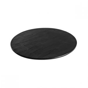 Ryner Melamine Black Taroko Flat Round Platter