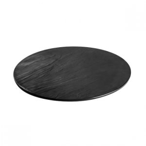 Ryner Melamine Black Taroko Flat Round Platter