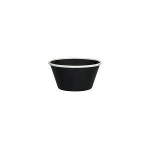 Ryner Melamine Evoke Round Bowl - Black with White Rim