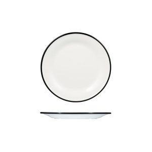 Ryner Melamine Evoke Round Plate - Black Rim