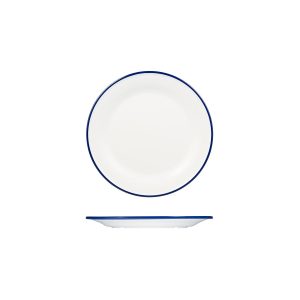 Ryner Melamine Evoke Rim Round Plate - Blue Rim