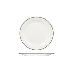Ryner Melamine Evoke Rim Round Plate - Grey Rim