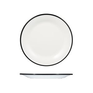 Ryner Melamine Evoke Round Plate - Black Rim