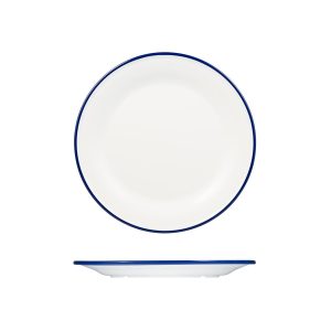 Ryner Melamine Evoke Rim Round Plate - Blue Rim