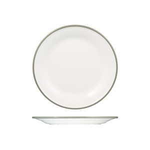 Ryner Melamine Evoke Rim Round Plate - Grey Rim