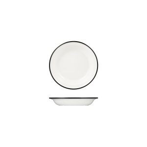 Ryner Melamine Evoke Deep Round Bowl - Black Rim