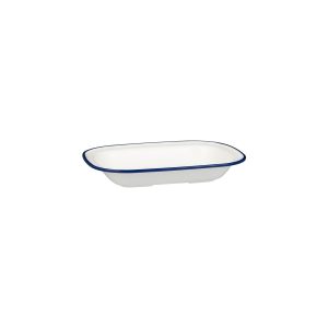 Ryner Melamine Evoke Rim Rectangular Dish - Blue Rim