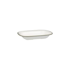 Ryner Melamine Evoke Rim Rectangular Dish - Grey Rim