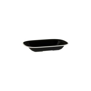Ryner Melamine Evoke Rectangular Dish - Black with White Rim