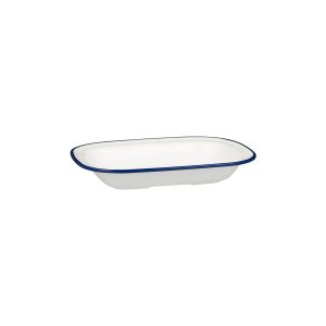 Ryner Melamine Evoke Rim Rectangular Dish - Blue Rim