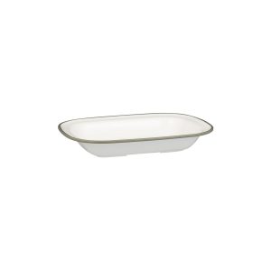 Ryner Melamine Evoke Rim Rectangular Dish - Grey Rim