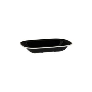 Ryner Melamine Evoke Rectangular Dish - Black with White Rim
