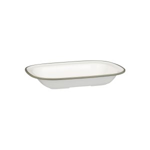 Ryner Melamine Evoke Rim Rectangular Dish - Grey Rim