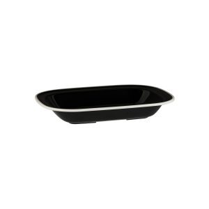 Ryner Melamine Evoke Rectangular Dish - Black with White Rim
