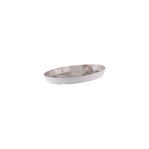 Ryner Melamine White Marble Oval Dish