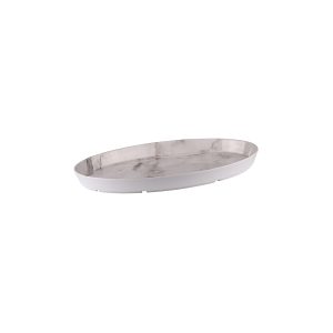 Ryner Melamine White Marble Oval Dish