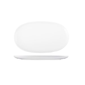 Moda Porcelain Snow Oval Coupe Plate