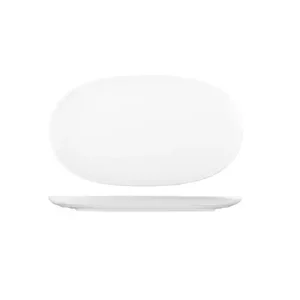 Moda Porcelain Snow Oval Coupe Plate