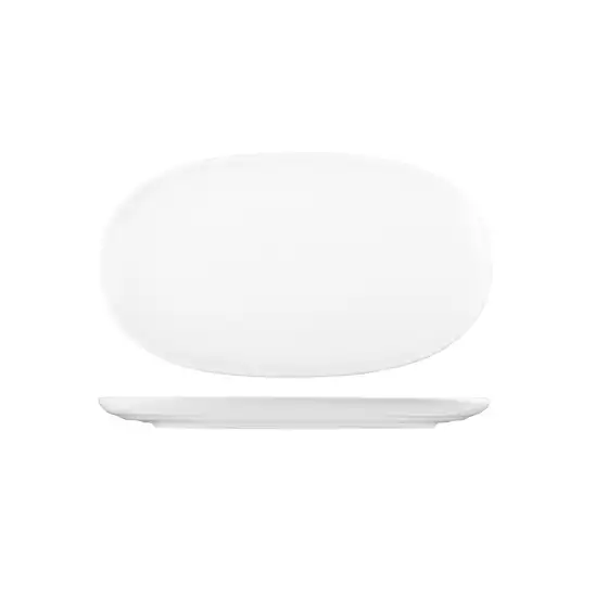 Moda Porcelain Snow Oval Coupe Plate