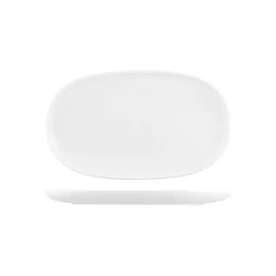 Moda Porcelain Snow Oval Coupe Plate