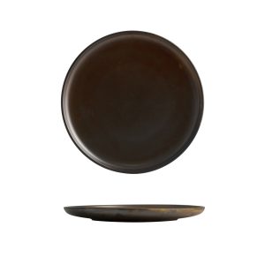 Moda Porcelain Rust Round Coupe Plate
