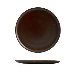 Moda Porcelain Rust Round Coupe Plate