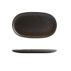 Moda Porcelain Rust Oval Coupe Plate