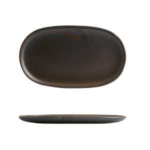 Moda Porcelain Rust Oval Coupe Plate