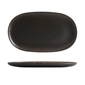 Moda Porcelain Rust Oval Coupe Plate