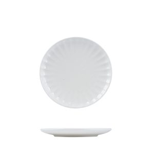 Moda Porcelain Snow Scalloped Round Plate