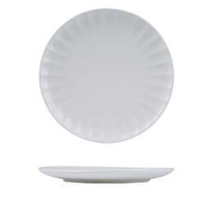 Moda Porcelain Snow Scalloped Round Plate
