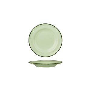 Luzerne TinTin Green with Green Line - Round Plate - Wide Rim